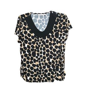Susan Graver Animal Print Roused Siding Top L